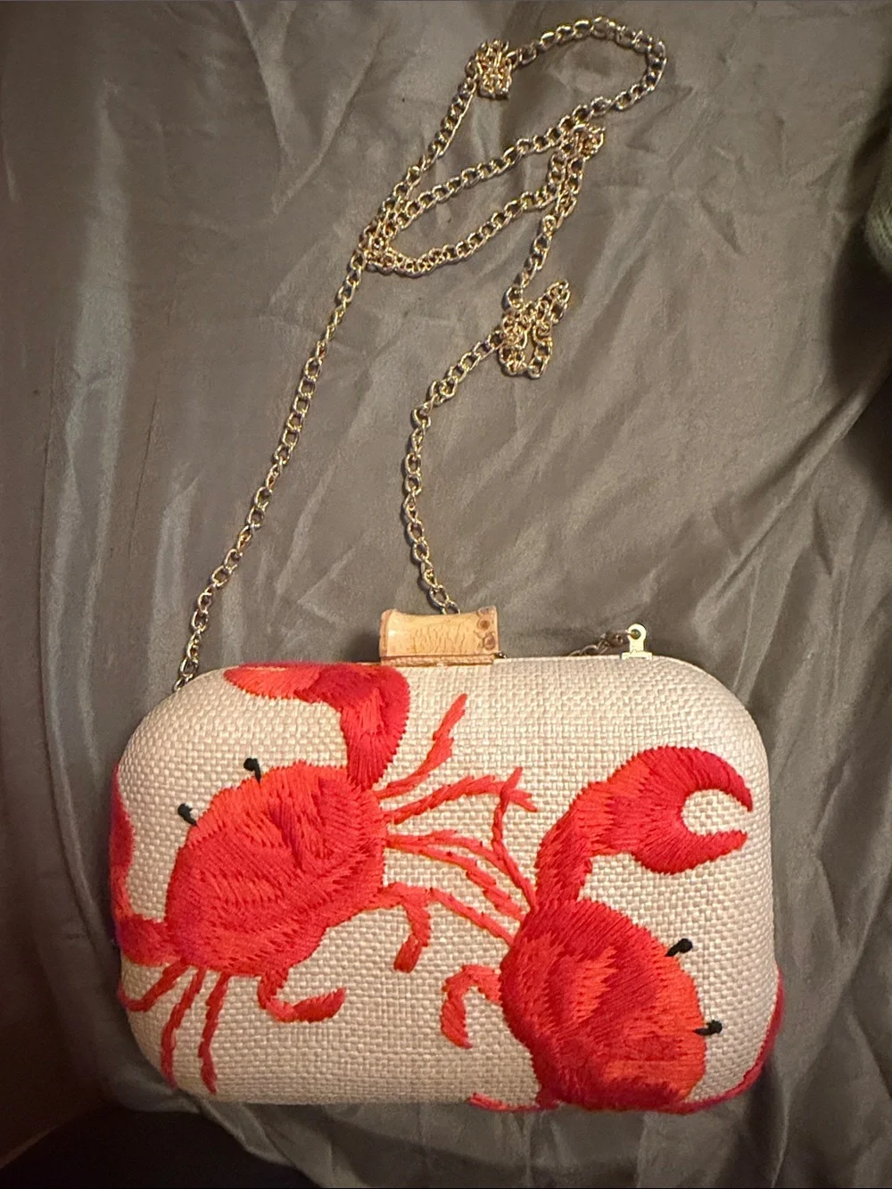 Tommy bahama Red Crab Embroidered Clutch Crossbody Bag - Women